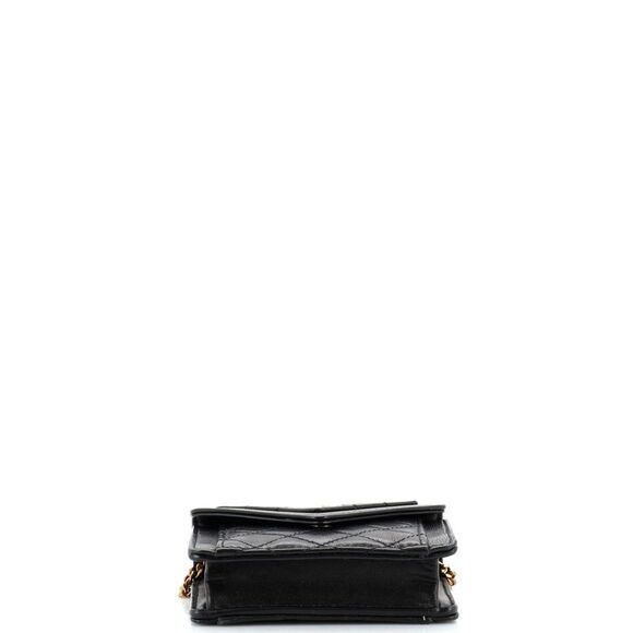 Saint Laurent Gaby Envelope Chain Crossbody Bag Quilted Leather Micro Black - Picture 7 of 13